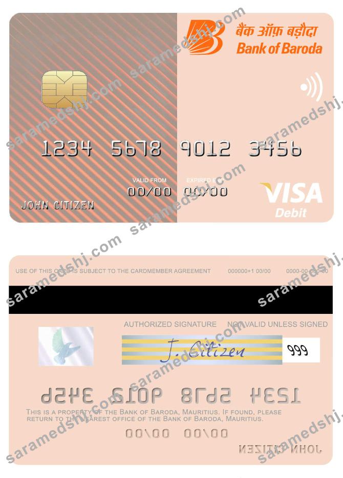 Mauritius Bank of Baroda visa debit card